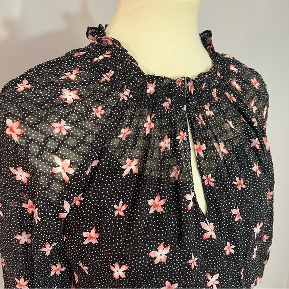 Rebecca Taylor Women’s Maui Clip Floral Dress Black Silk Whimsigoth Dark Romance - Picture 12 of 13